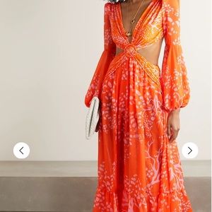 Patbo Cutout Printed Chiffon Dress